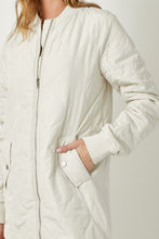 Load image into Gallery viewer, Ivory Quilted Long Jacket