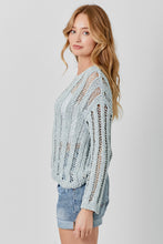 Load image into Gallery viewer, Light Blue Crochet Pull Over