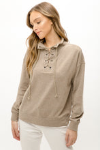 Load image into Gallery viewer, Taupe Lace Up Top