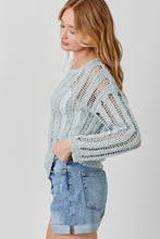 Load image into Gallery viewer, Light Blue Crochet Pull Over