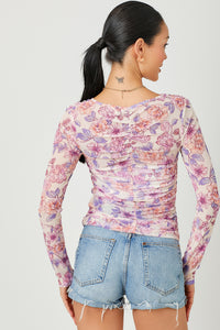 Floral Ruching Top
