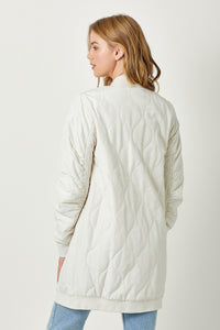 Ivory Quilted Long Jacket