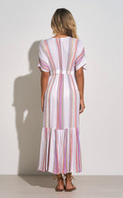 Load image into Gallery viewer, White Multi Stripe V-Neck Maxi Dress